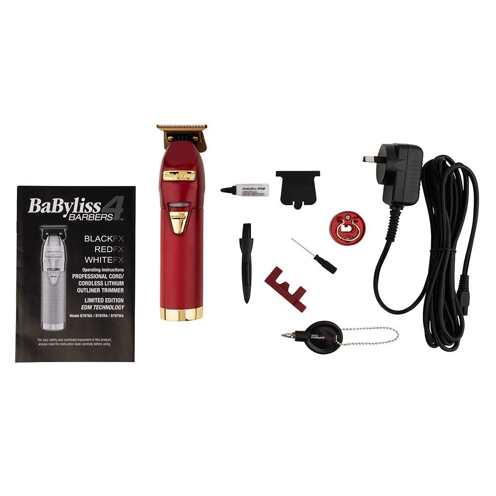 BaBylissPRO RedFX Skeleton Lithium Hair Trimmer Zero Gap Barber Trimmers