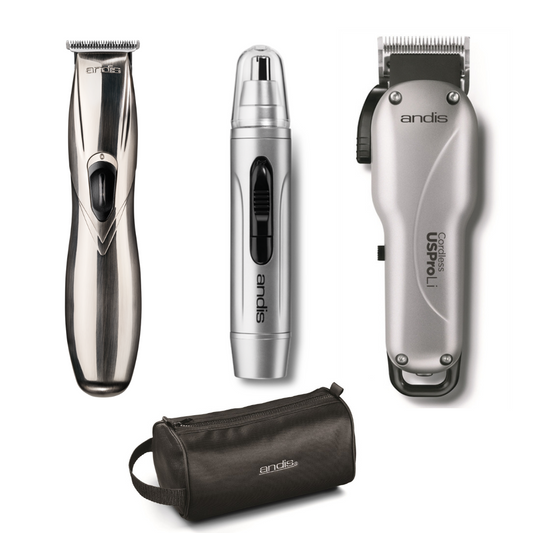 Andis Hair Cut Clippers Starter Kit - ANDIS US Pro Li Cordless Clipper & Slimline Pro GTX