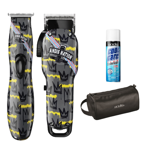 ANDIS Combo Hair Clipper Stater Kit - Fade Nation US Pro Li Clipper and Cordless Trimmer