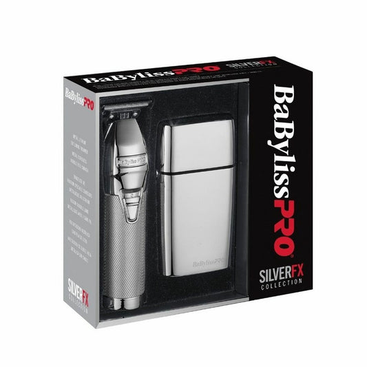 BabylissPRO SilverFX Collection Outline Trimmer & Double Foil Shaver Duo