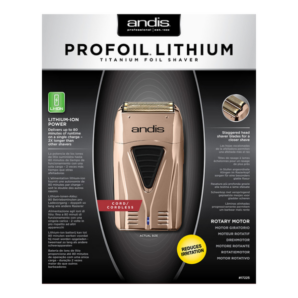 Andis Gold Electric Shaver Profoil Lithium Plus 17225 – Copper